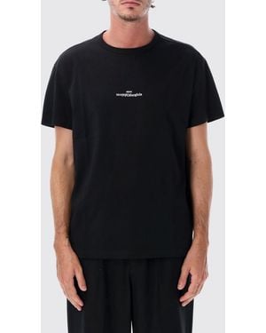 Maison Margiela Baumwoll-T-Shirt Mit Kontrastierendem Logo - Schwarz