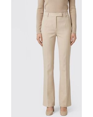 Patrizia Pepe Flared Crepe Trousers - Natural
