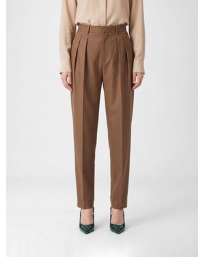 Saint Laurent Pantalones Pitillo De Talle Alto En Mezcla De Lana Y Mohair - Neutro