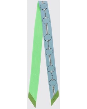 Gucci Bandeau De Seda Con Estampado Horsebit - Verde