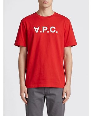 A.P.C. Organic Cotton T-Shirt With Logo - Red
