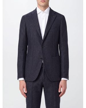 Tagliatore Single-Breasted Check Blazer - Blue