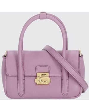 Coccinelle Mini Hammered Leather Bag - Pink