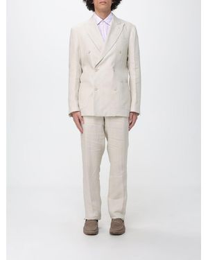 Lardini Double-Breasted Linen Blend Dress - White