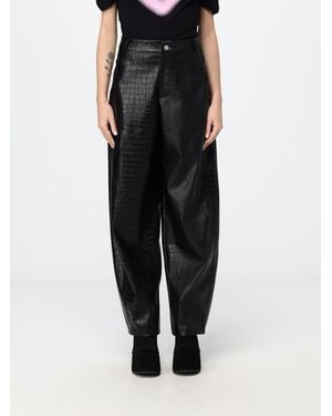 DISCLAIMER High-Waisted Baggy Wide Leg Trousers - Black