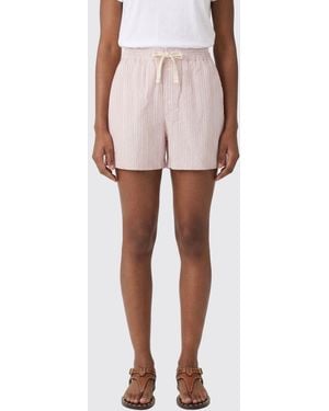 Roberto Collina Striped Crinkled Viscose Blend Shorts - Pink