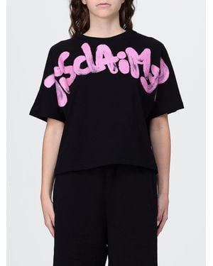 DISCLAIMER Relaxed Fit Cotton T-Shirt With Printed Logo And Crew Neck - Black