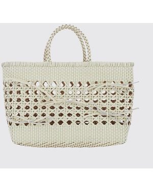 OSOI Bolso De Mano Biscuit De Cuero Reciclado Trenzado Con Doble Asa - Neutro