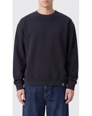 Palm Angels Contrast Logo Dropped-Shoulder Cotton Crewneck Sweatshirt - Blue