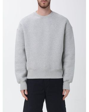Ami Paris Cotton Blend Crew Neck Sweatshirt - Grey