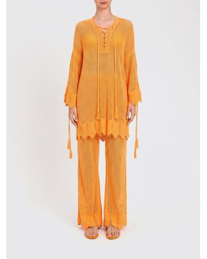 Twinset Cotton Blend Kaftan Top - Orange