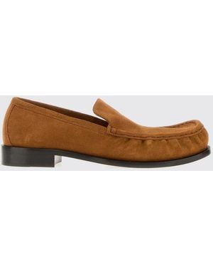 Dries Van Noten Suede Loafers With Round Toe And Leather Sole - Brown