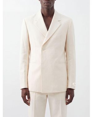 Jacquemus Melo Double-Breasted Stretch-Cotton Blazer With Notched Lapels - Natural