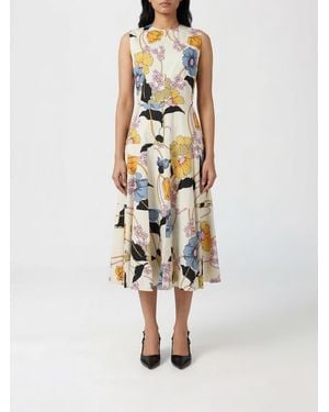 Marni Floral Print Cotton Midi Dress - White
