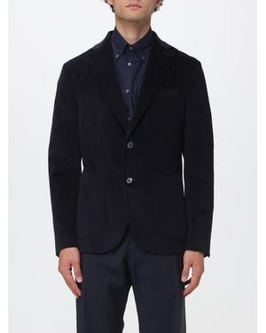 Brooksfield Einreihiger Blazer Aus Stretch-Baumwoll-Cord Mit Aufgesetzten Taschen - Blau