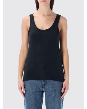 American Vintage Slim Fit Cotton Crew Neck Tank Top - Blue