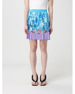 Versace Jeans Couture Pleated Crepe Mini Skirt - Blue