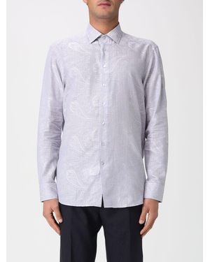 Etro Striped And Paisley Cotton Shirt - Purple