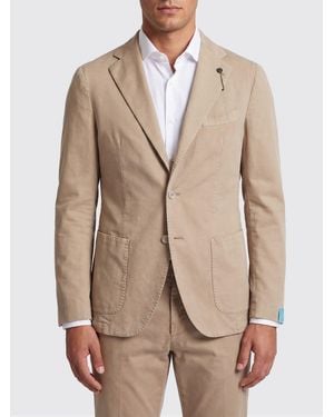 Santaniello Single-Breasted Cotton Blazer - Natural