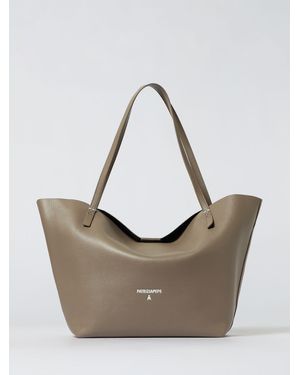 Patrizia Pepe Borsa Shopping Pelle Martellata - Grigio