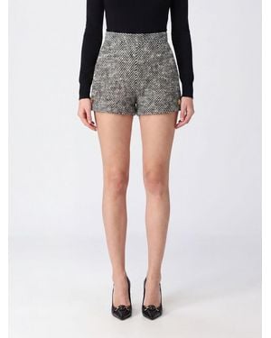 Versace High-Waisted Abstract Pattern Tweed Shorts - Black