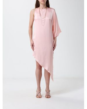 SIMONA CORSELLINI Asymmetric Satin Dress - Pink