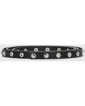The Attico Studded Smooth Calfskin Leather Belt - White