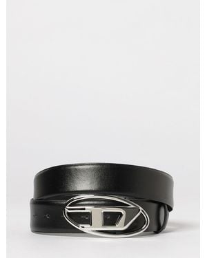 DIESEL B-1Dr Leather Belt - Gray
