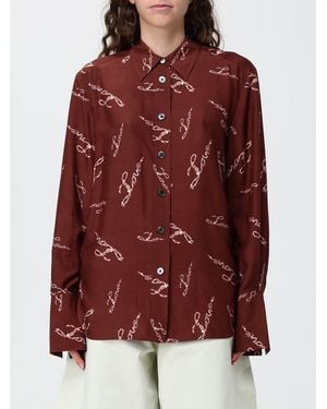 Paul Smith Relaxed-Fit Slogan-Print Silk-Blend Shirt - Red