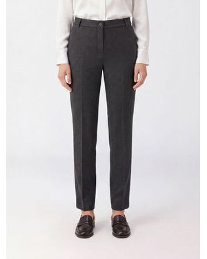 Pinko Slim-Fit Chinohose Aus Stretch-Crêpe Mit Mittelhohem Bund - Grau