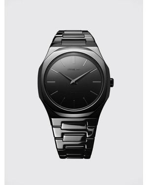 D1 Milano Mirror Stainless Steel Watch With Quartz Movement - Black