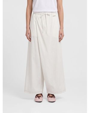 Marni Wide Cotton Trousers - White