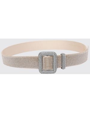Benedetta Bruzziches Satin Belt With Crystal Jewelled Buckle - Metallic