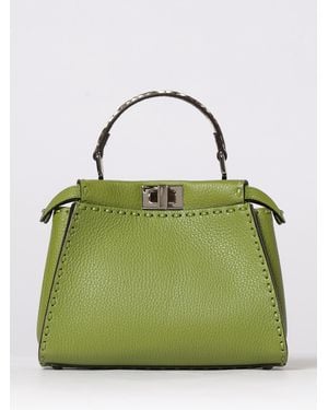 Fendi Bolso Peekaboo De Cuero Romano - Verde