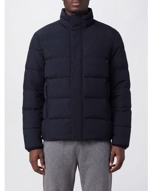 Emporio Armani Quilted Nylon Puffer Jacket With Eagle Logo - Blue