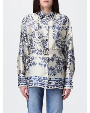Liu Jo Floral Print Satin Shirt - Gray