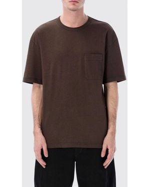 Lemaire Cotton And Linen T-Shirt - Brown