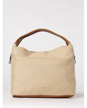 Liu Jo Canvas Bag With Jacquard Monogram - Natural