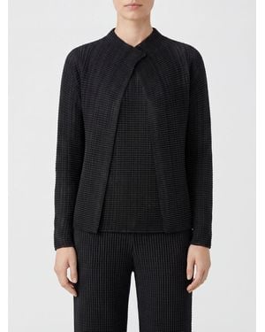 Issey Miyake Cárdigan Plisado De Poliéster Con Cierre Oculto - Negro