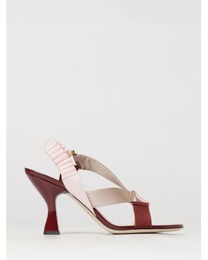 Fendi Colibrì Slingback-Sandalen Aus Nylon Mit Abstraktem Muster Und Hohem Absatz - Pink