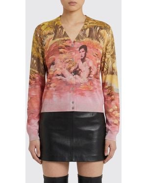 Versace Printed Silk Cardigan - Red