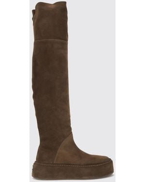 Casadei Suede Cuissardes Boots With Over-The-Knee Shaft - Brown