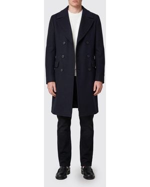 Tagliatore Knee-Length Double-Breasted Coat - Blue
