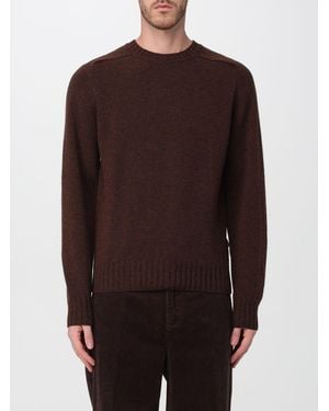 Sebago Long-Sleeve Wool Crewneck Jumper With Ribbed Trims - Brown