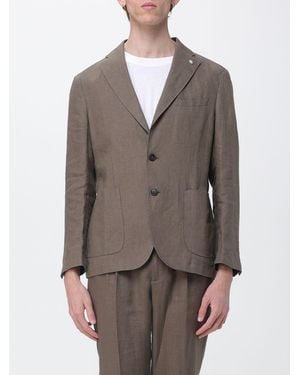 Manuel Ritz Single Breasted Linen Blazer - Grey