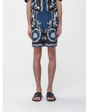 Versace Printed Silk Shorts - Blue