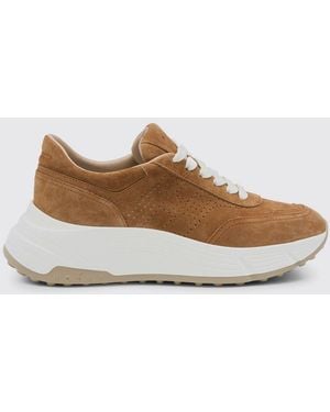 Hogan Suede Platform Trainers - Brown