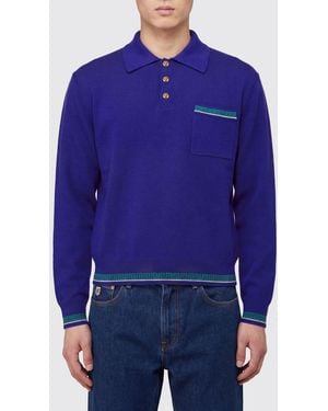 Versace Long-Sleeved Polo Shirt - Blue