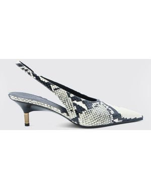 KHAITE Python Print Leather Bella Slingback - White