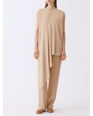 Fabiana Filippi Asymmetric Crepe De Chine Blouse - Natural